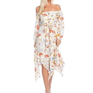 Wild About Flowers Off Shoulder Midi